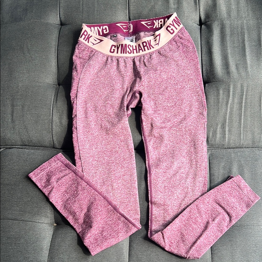 Gymshark plum/purple Heathered Leggings with Elastic Waistband